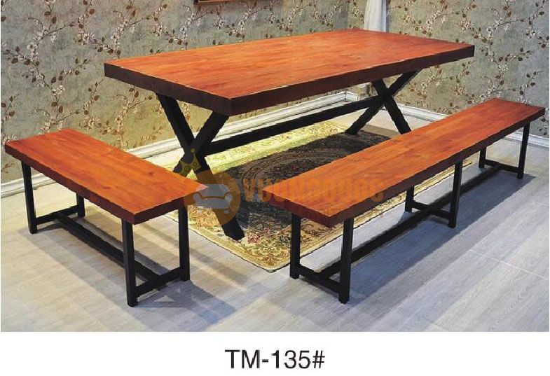 Bộ bàn ghế dài kiểu dáng đơn giản HOT TM135-1
